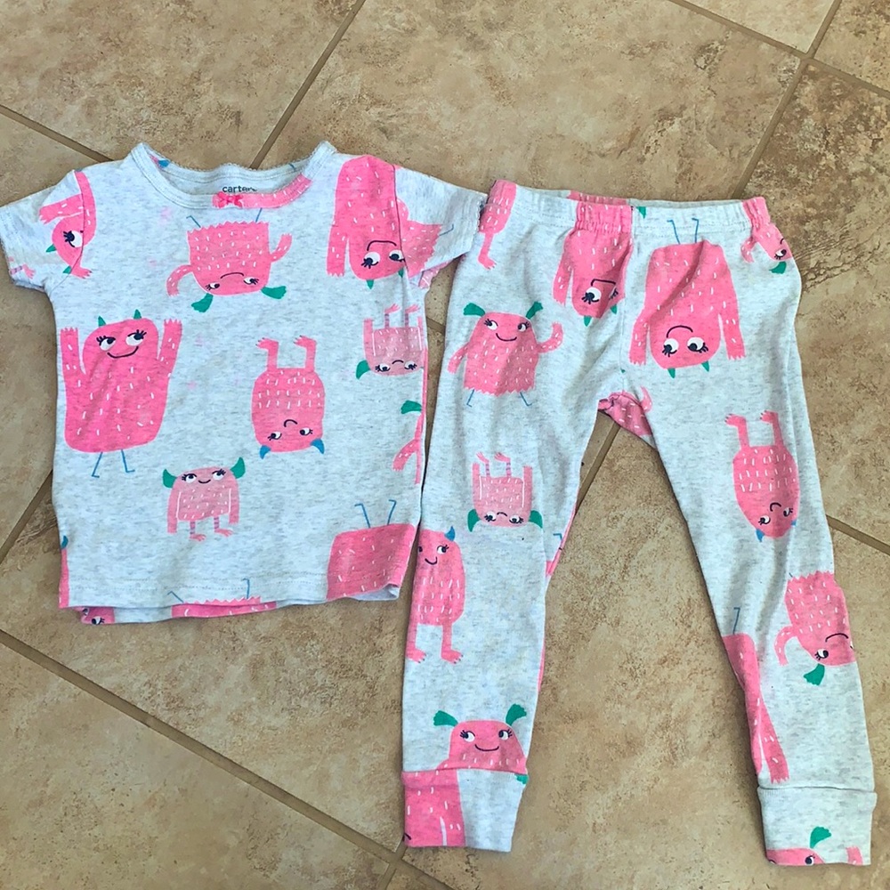 🎉10 for $10🎉 Carter’s monster pjs toddler girl 2T pajama set